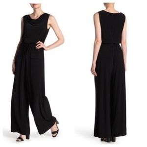 Vince Camuto black cowl neck drawstring jumpsuit MM22